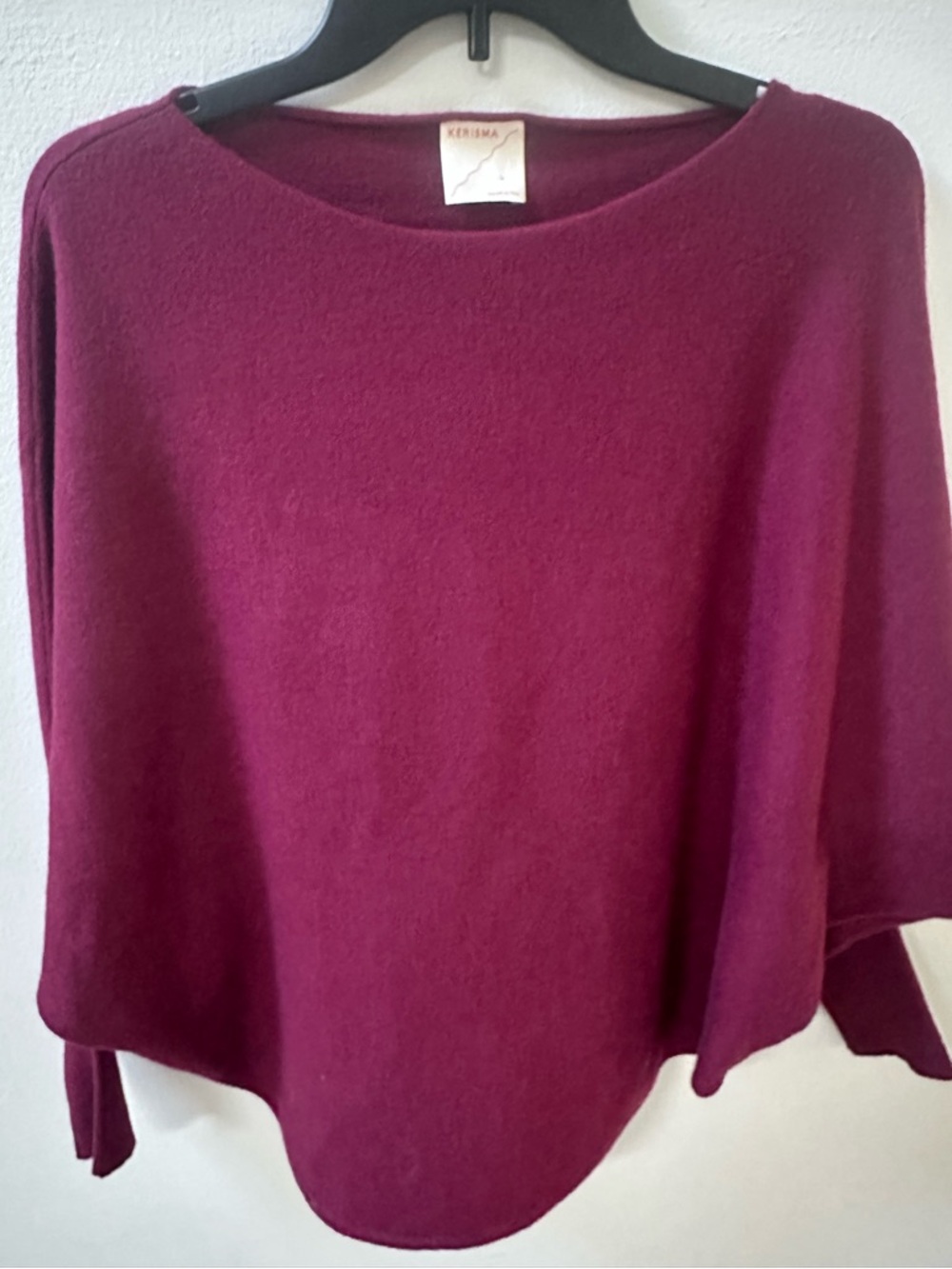 Kerisma Wine Red Dolman Sleeve Sweater Soft Knit S/M Cozy